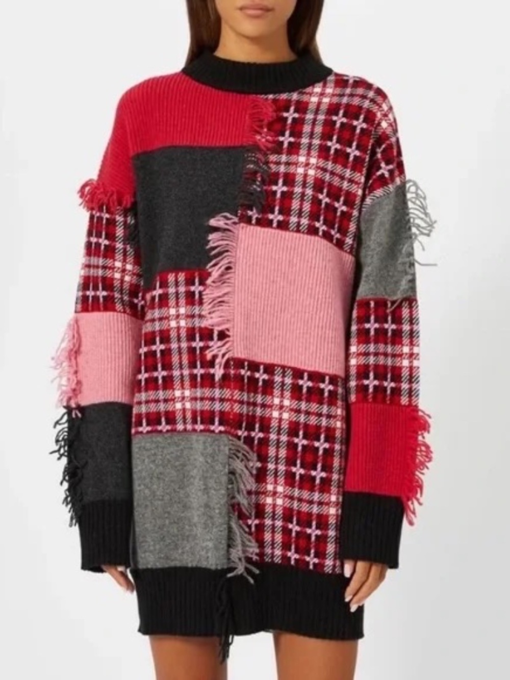 MSGM Patchwork Long Sweater/Dress...Size L...NWT